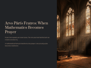 Read more about the article Arvo Pärt’s Fratres: When Mathematics Becomes Prayer