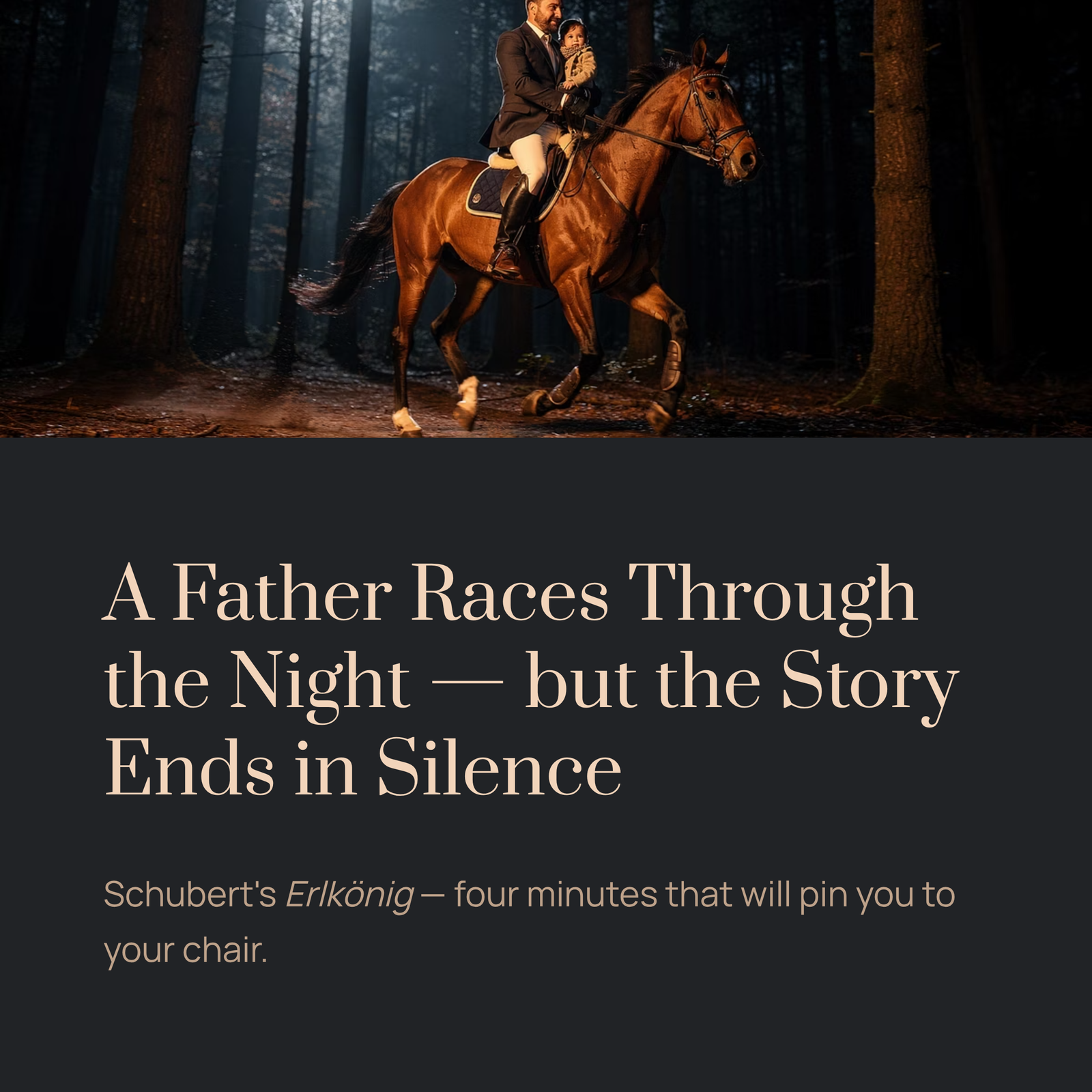 You are currently viewing A Father Races Through the Night, but the Story Ends in Silence | Schubert – Erlkönig, D.328