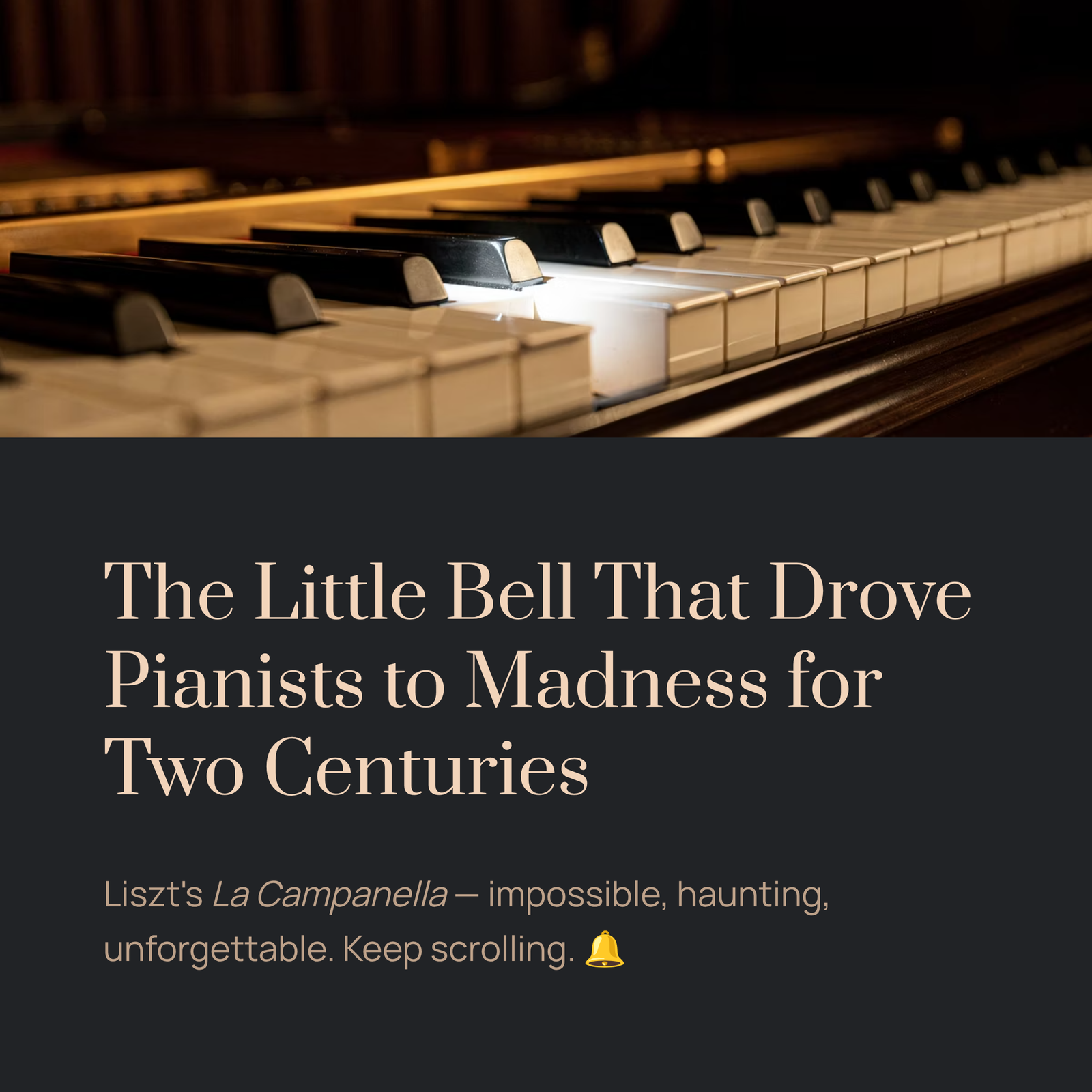 You are currently viewing A Little Bell That Drove Pianists to Madness for Two Centuries | Liszt – La Campanella, S.141 No.3