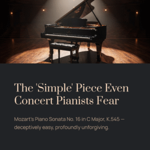 Read more about the article The Most ‘Simple’ Piece That Even Concert Pianists Fear | Mozart – Piano Sonata No.16 in C Major, K.545