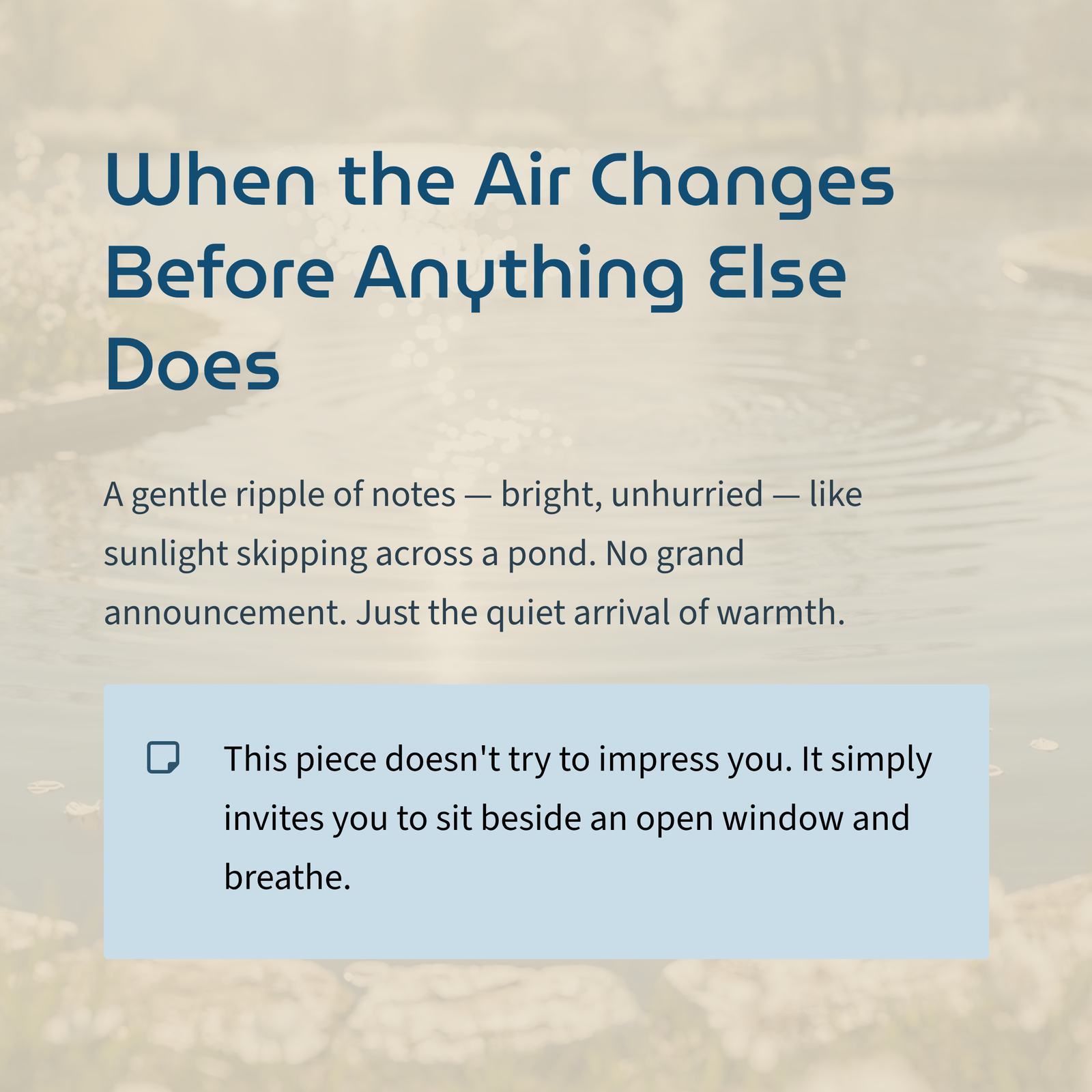 You are currently viewing Open Your Window and Press Play on the First Warm Day | Mendelssohn – Spring Song, Op.62 No.6
