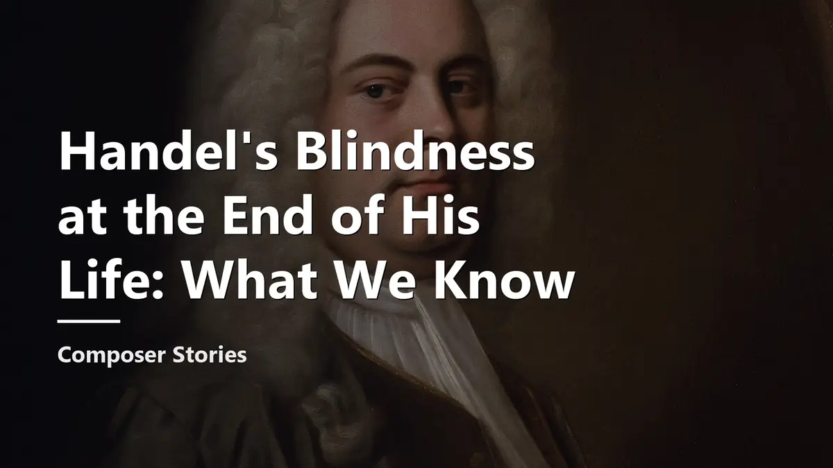 Read more about the article Handel’s Blindness at the End of His Life: What We Know