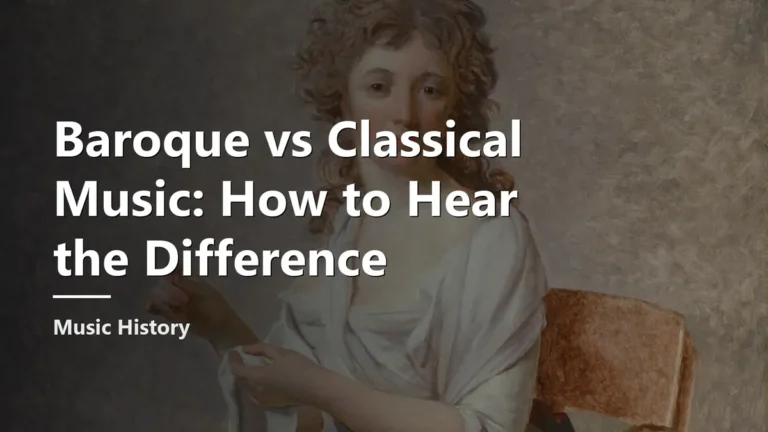 Baroque vs Classical Music: How to Hear the Difference. Cover background: Madame de Pastoret and Her Son by Jacques Louis David.